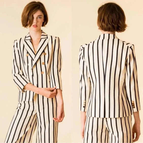 *125 NWT Veronica Beard Striped Empire Dickey Jacket Size 4 - Picture 3 of 12